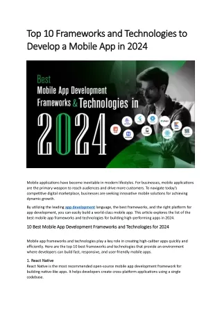 top 10 frameworks and technologies