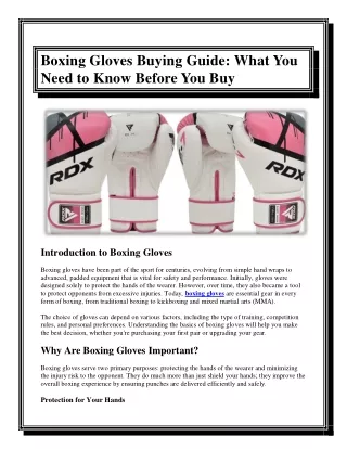 Boxing Gloves Buying Guide What You Need to Know Before You Buy
