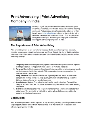 Print Advertising _ Print Advertising Company in India