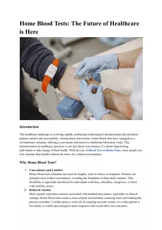 Home Blood Tests_ The Future of Healthcare is Here