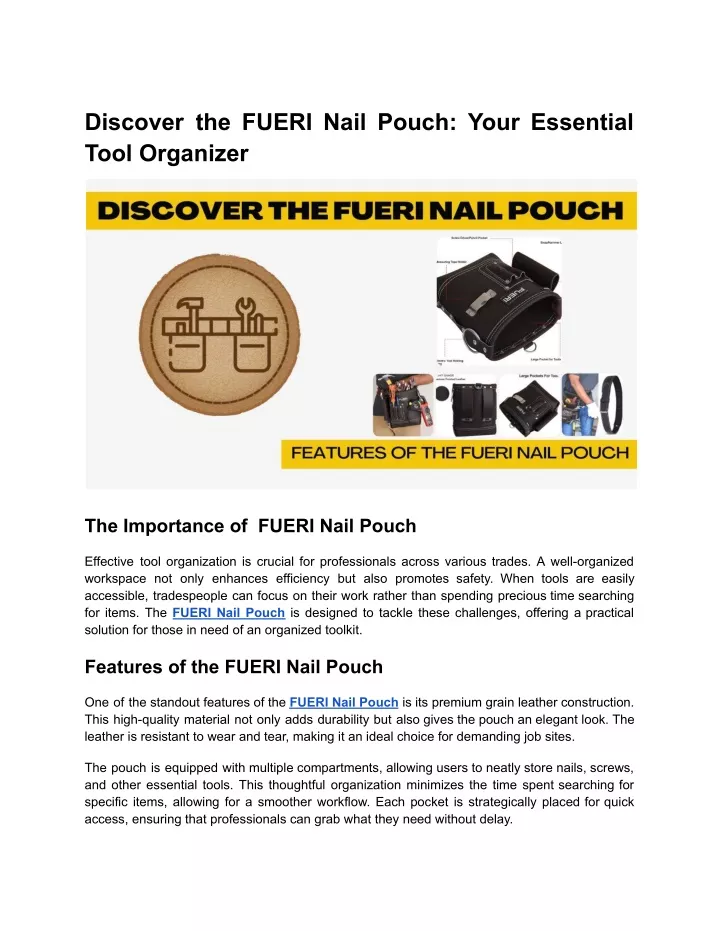 discover the fueri nail pouch your essential tool