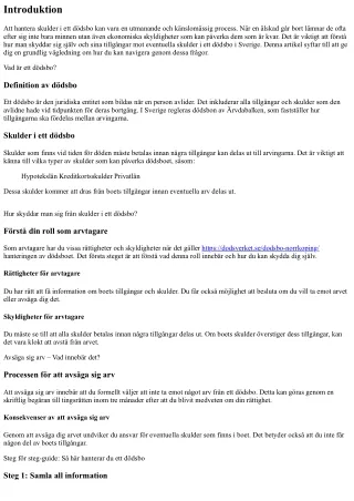 Hur skyddar man sig från skulder i ett dödsbo?
