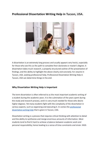 professional dissertation writing help in tucson