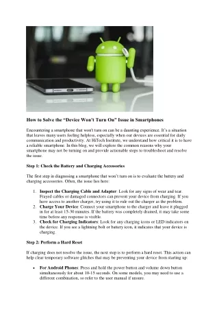 Best Mobile Repairing Course