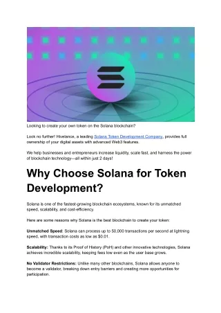 Solana token creation Launch Your Solana Token in Just 2 Days with Hivelance.!