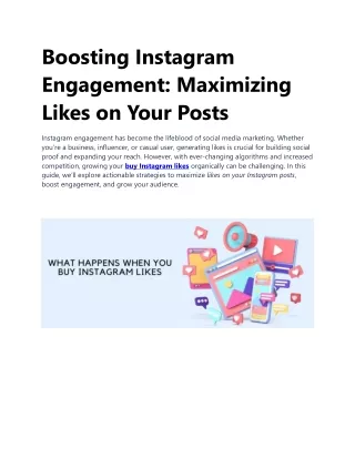 Boosting Instagram Engagement: Maximizing Likes on Your Posts