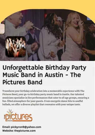 Unforgettable Birthday Party Music Band in Austin - The Pictures Band