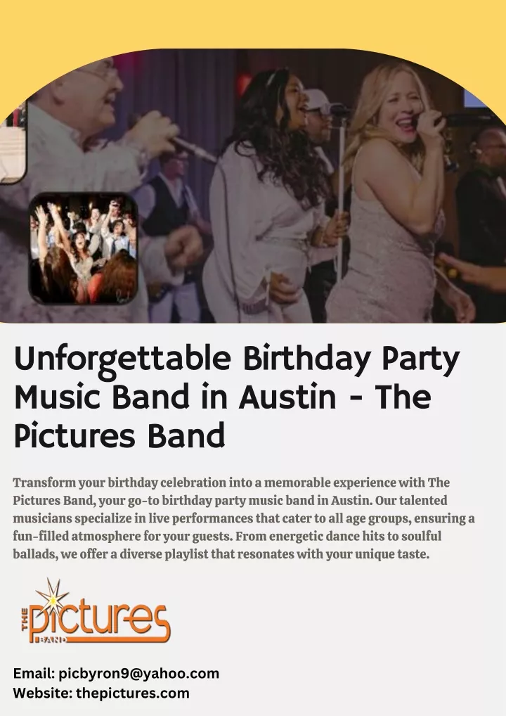 unforgettable birthday party music band in austin