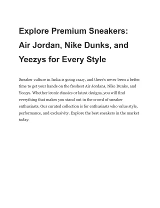 Explore Premium Sneakers
