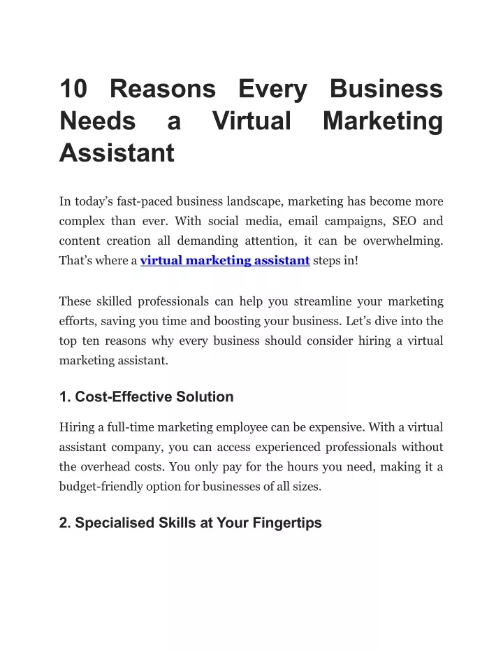 10 reasons every business needs a virtual