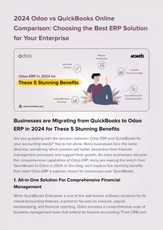 Odoo vs QuickBooks Online Comparison Choosing the Best ERP Solution for Your Enterprise