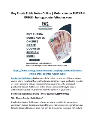 Buy Russia Ruble Notes Online | Order counter RUSSIAN RUBLE - hartogcounterfeitn