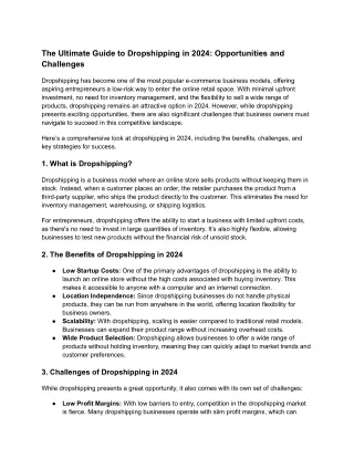 The Ultimate Guide to Dropshipping in 2024_ Opportunities and Challenges