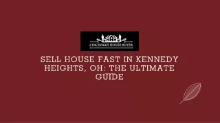 Sell House Fast in Kennedy Heights, OH