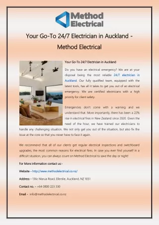 your go your go to 24 7 electrician in auckland