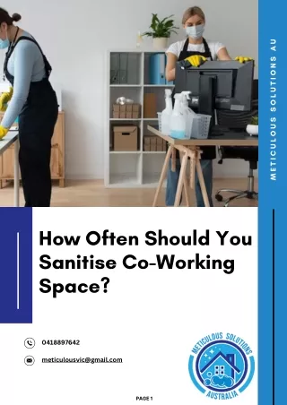 How Often Should You Sanitise Co-Working Space