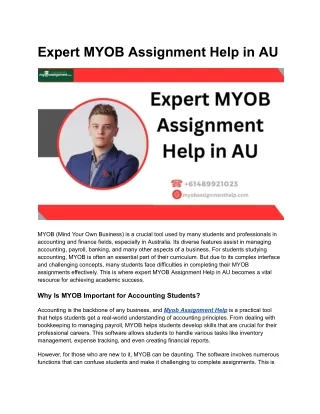 Myob Assignment Help