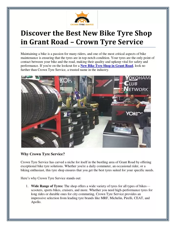 discover the best new bike tyre shop in grant