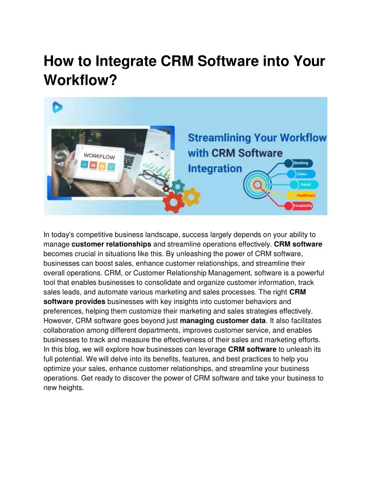 how to integrate crm software into your workflow