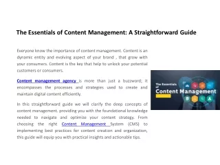 The Essentials of Content Management ppt