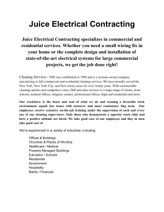 juice electrical contracting
