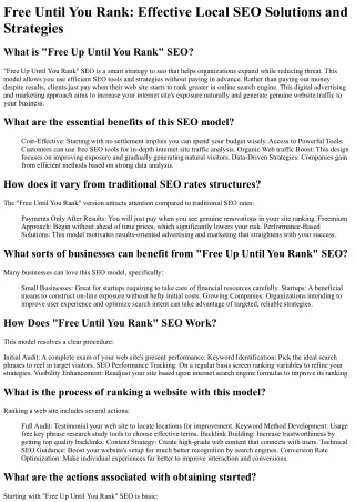 Free Until You Rank SEO