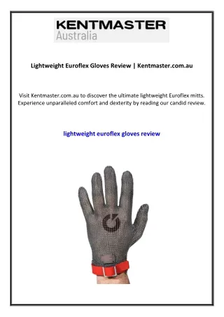 Lightweight Euroflex Gloves Review Kentmaster.com.au