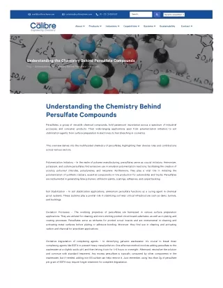 The Power of Potassium Persulphate in Polymerisation