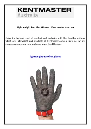 Lightweight Euroflex Gloves  Kentmaster.com.au