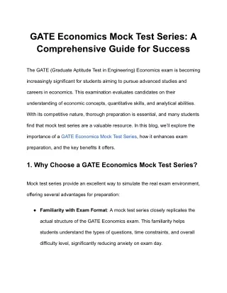 GATE Economics Mock Test Series_ A Comprehensive Guide for Success.