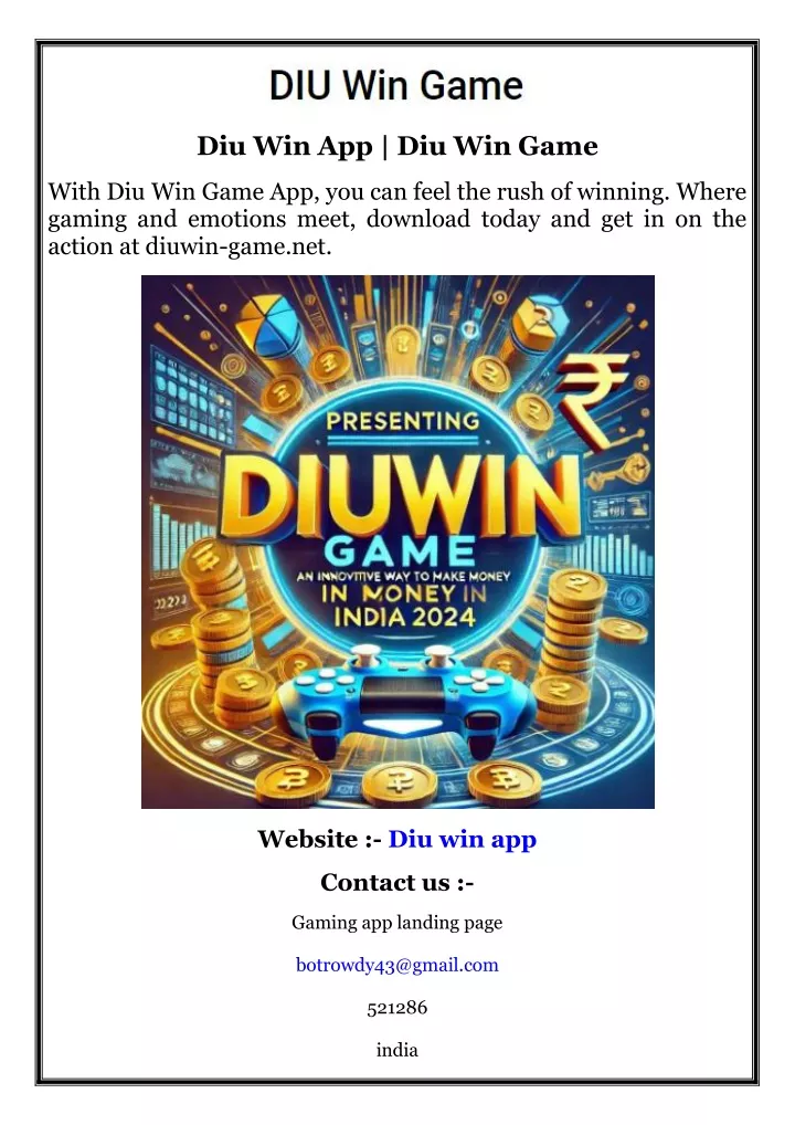 diu win app diu win game