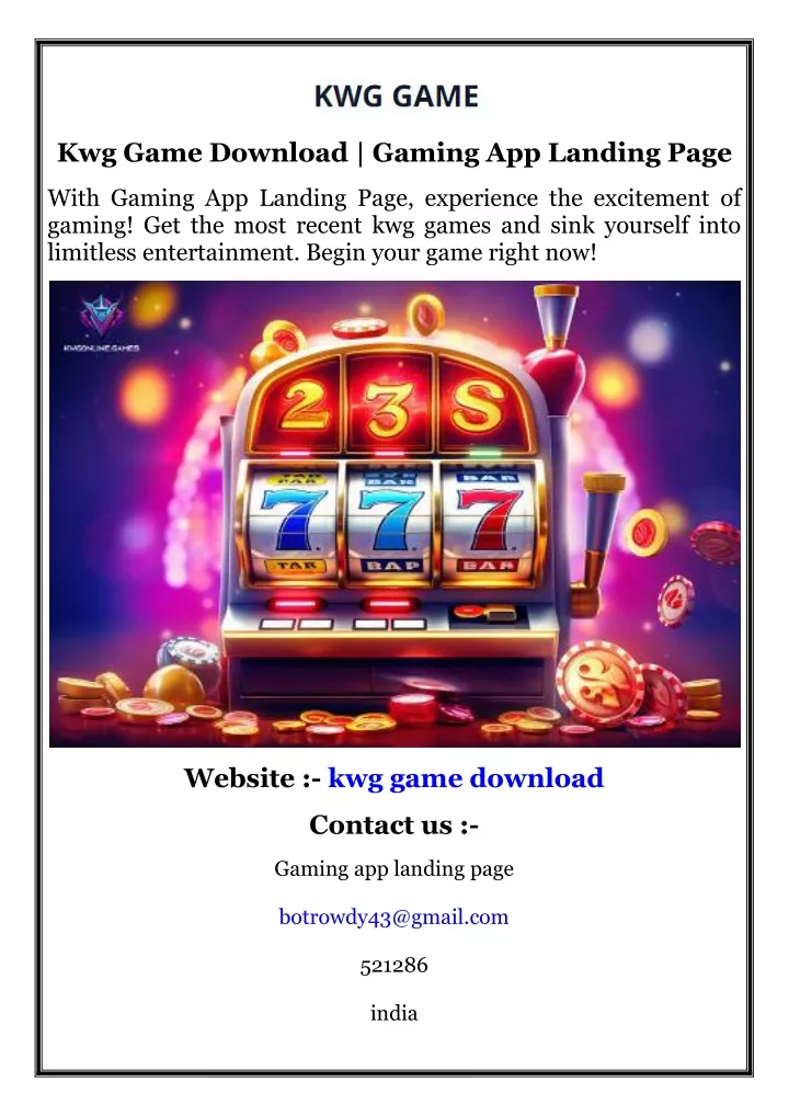 kwg game download gaming app landing page