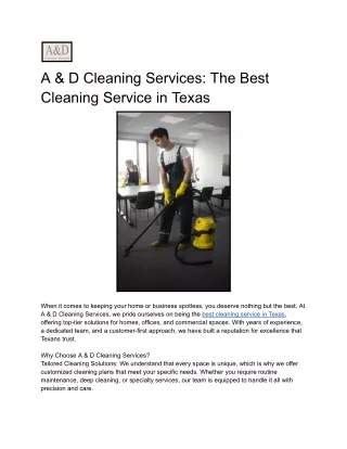 _The Best Cleaning Service in Texas