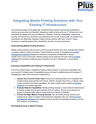integrating mobile printing solutions with your