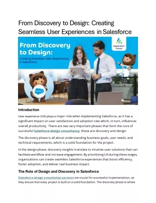from discovery to design creating seamless user