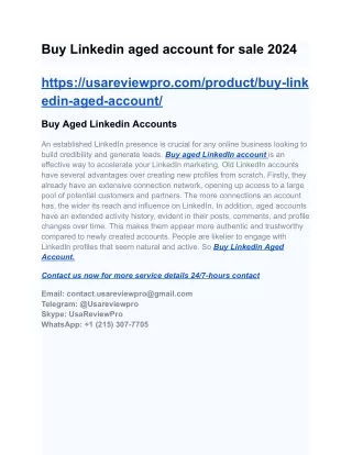 Buy Linkedin aged account for sale 2024