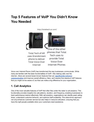 Top 5 Features of VoIP You Didn't Know You Needed