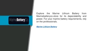 Marine Lithium Battery  Marinebatteryco.store