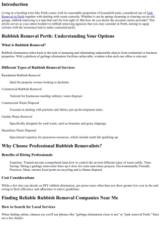 Rubbish Removal Companies You Can Trust: A Guide for Residents of Perth