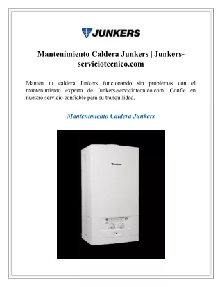 Mantenimiento Caldera Junkers  Junkers-serviciotecnico.com