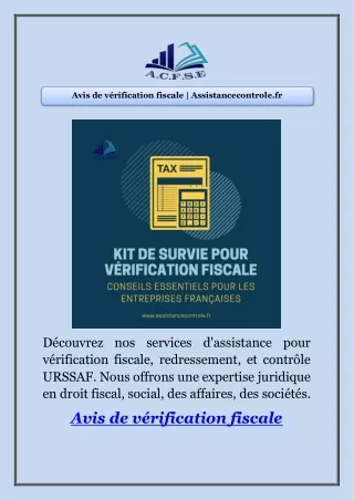 Avis de vérification fiscale | Assistancecontrole.fr