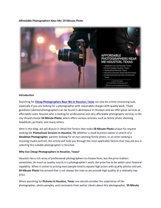 Affordable Photographers Near Me