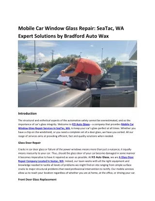 Mobile Car Window Glass Repair
