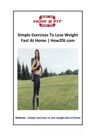 Simple Exercises To Lose Weight Fast At Home  How2fit.com