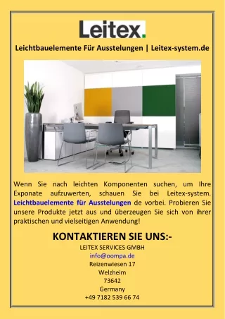 Leichtbauelemente Für Ausstelungen  Leitex-system.de
