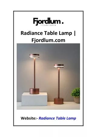 Radiance Table Lamp  Fjordlum.com