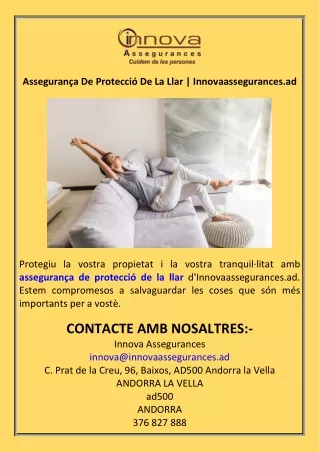Assegurança De Protecció De La Llar  Innovaassegurances.ad