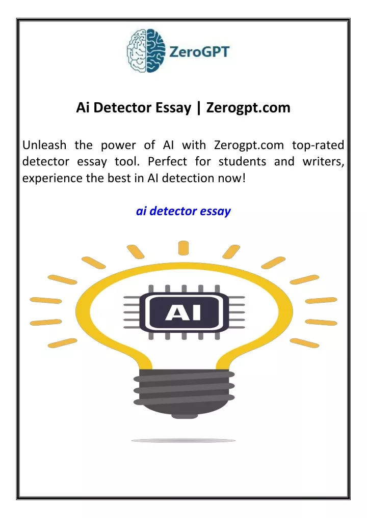 ai detector essay zerogpt com