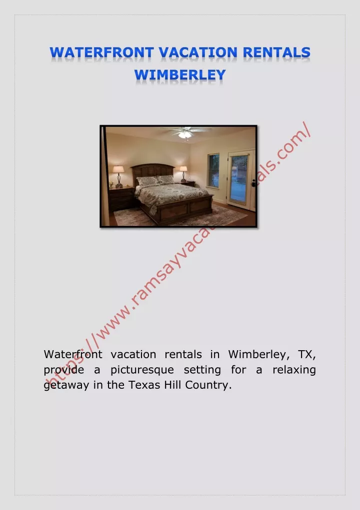 waterfront vacation rentals in wimberley