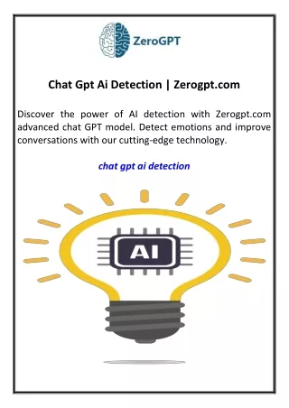 Chat Gpt Ai Detection Zerogpt.com